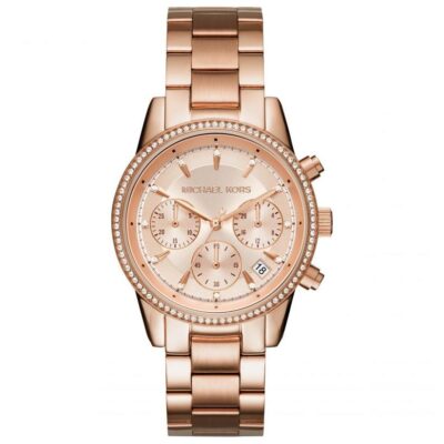 Michael Kors Ladies RITZ Rose Gold Watch - MK6357
